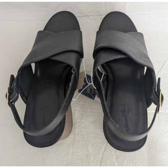 Womens Naomi Platform Wedge Heels Black 8.5 OPen Toe Sandals - Picture 5 of 10